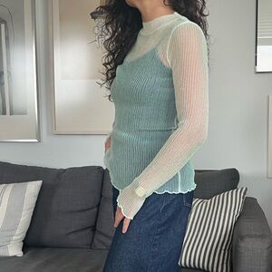Semi-transparent knitted sweater